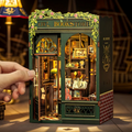Owl Bookstore DIY Book Nook Kit with LED lighting and miniature bookstore scene