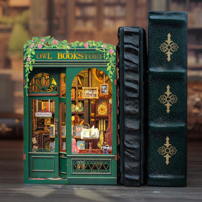 Owl Bookstore DIY Book Nook Kit with LED
