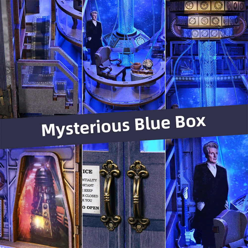Midnight Telephone Booth DIY Book Nook Kit with LED