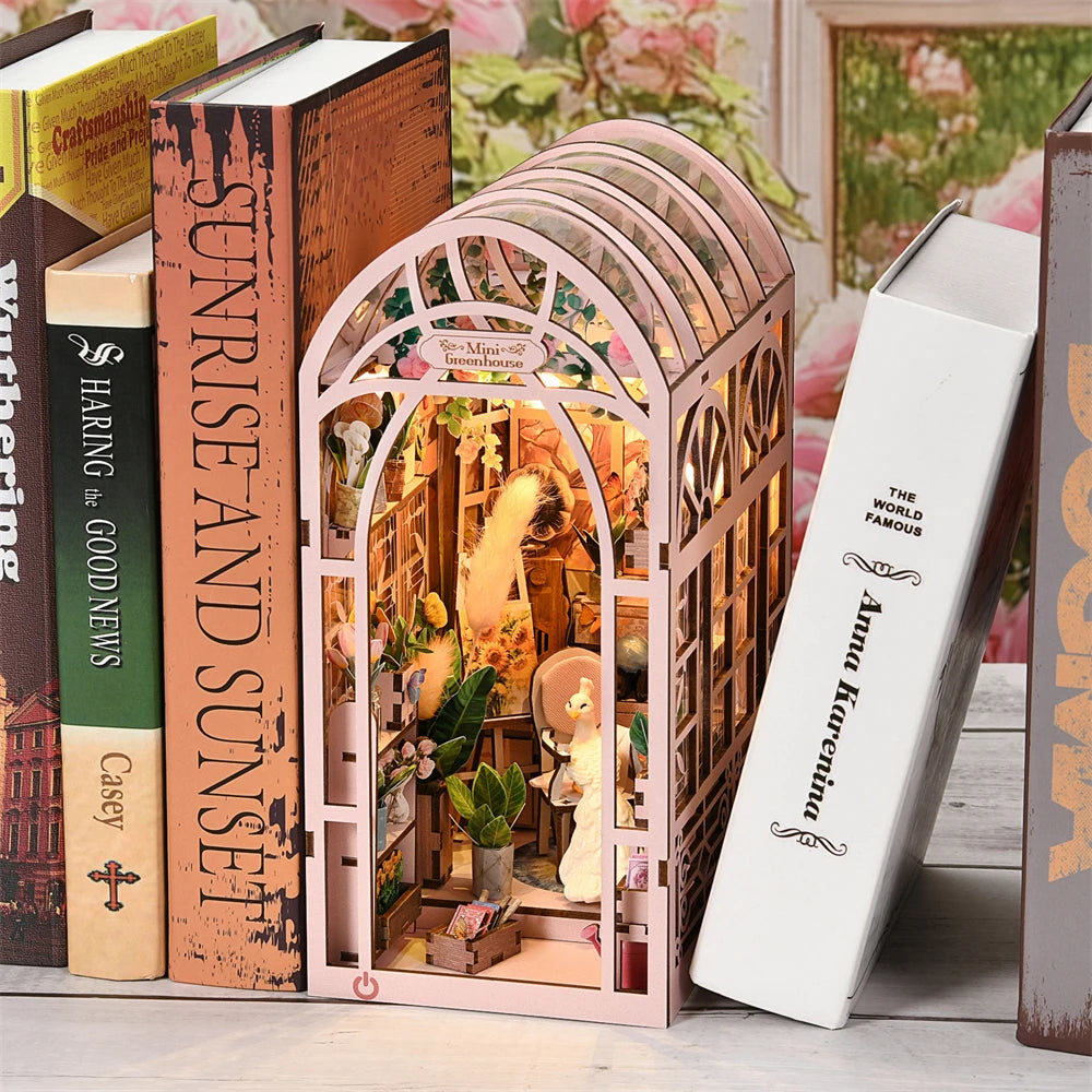 Sunlit Greenhouse DIY Book Nook Kit with LED