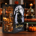 Dark Family DIY Book Nook Kit with LED lighting and gothic miniature house scene 