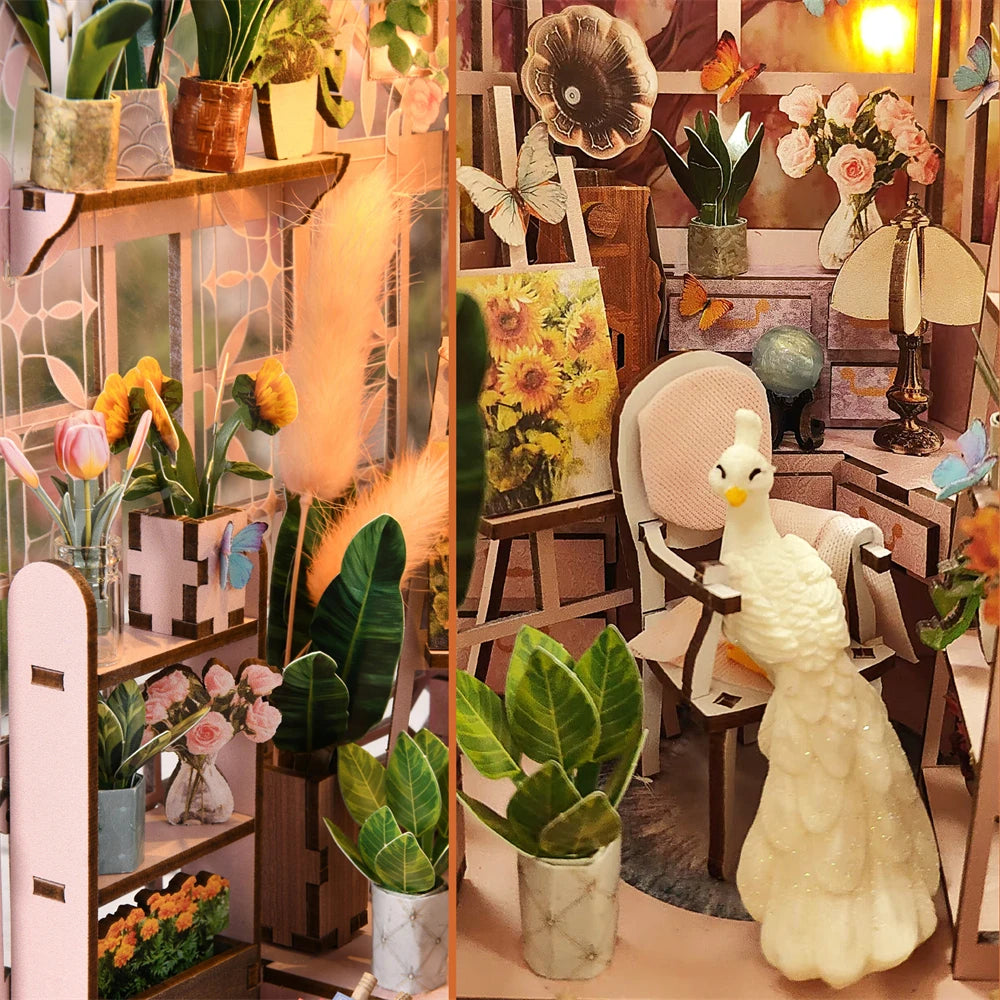 Sunlit Greenhouse DIY Book Nook Kit with LED