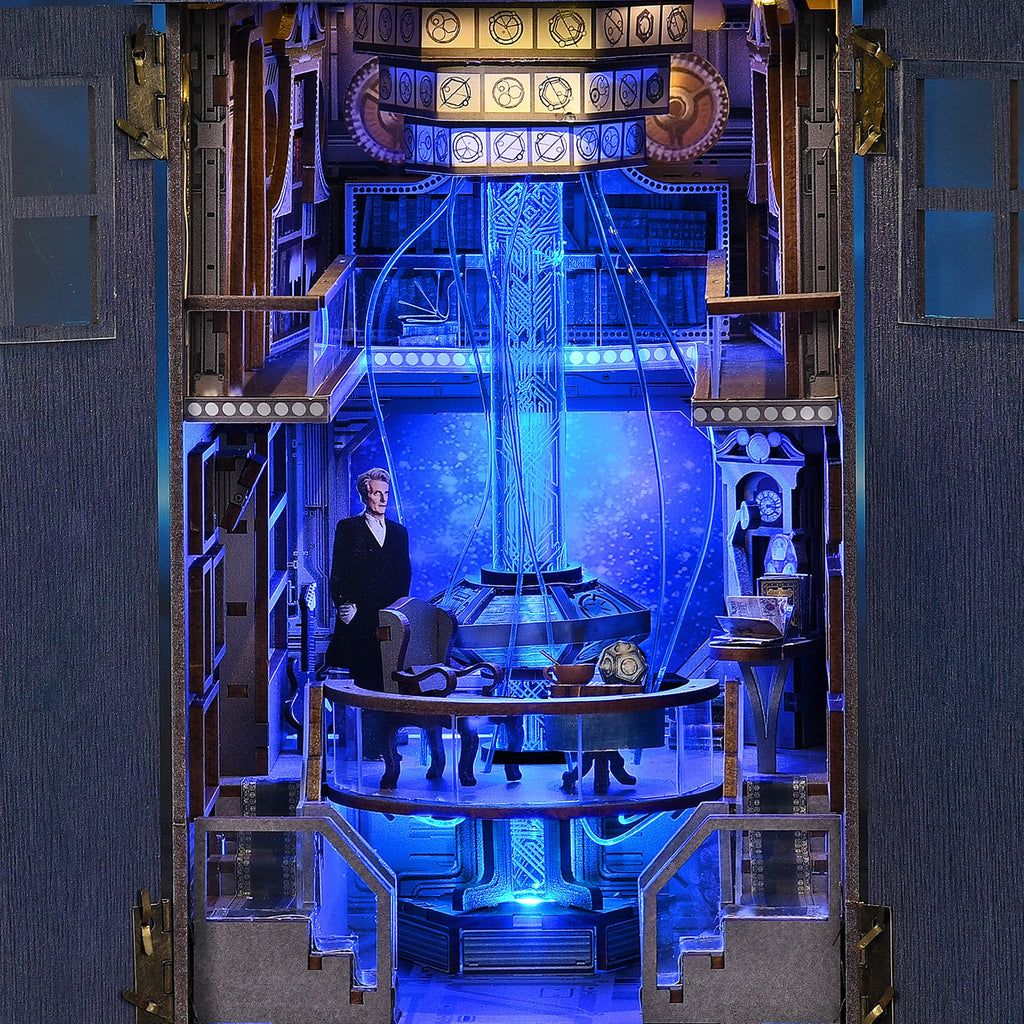 Midnight Telephone Booth DIY Book Nook Kit with LED lighting and miniature telephone booth scene