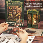 Owl Bookstore DIY Book Nook Kit with LED